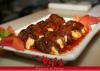 beef tenderloin rolls with cheese in teriyaki sauce