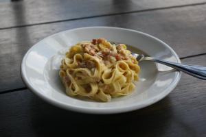 Salted Egg Bacon Fettuccine
