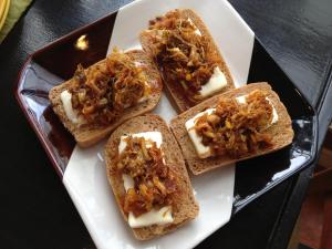 Kesong Puti Pan de Sal with Adobo Flakes