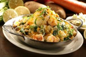 baked seafood and rice
