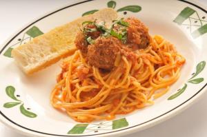 Tomato Pasta with Spinach Tofu Cheese Balls
